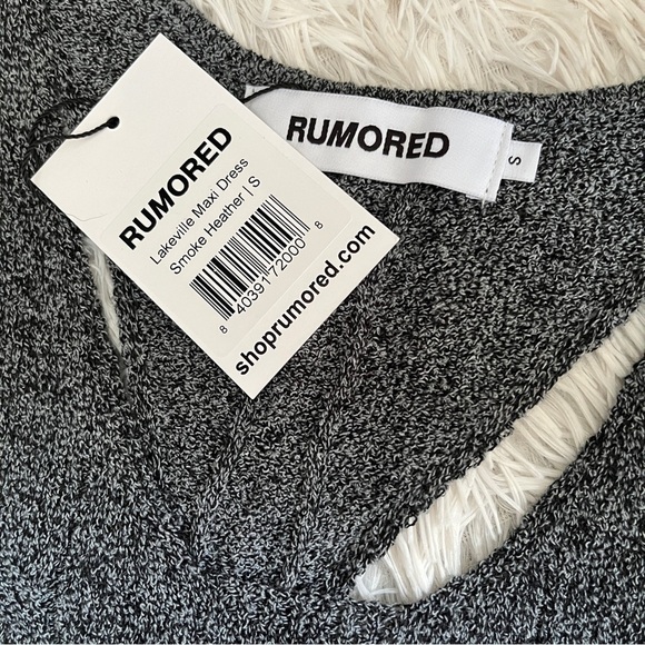 NWT Rumoured Lakeville Textured Stretch Knit Smoke Heather Grey Maxi Dress S - Picture 2 of 13